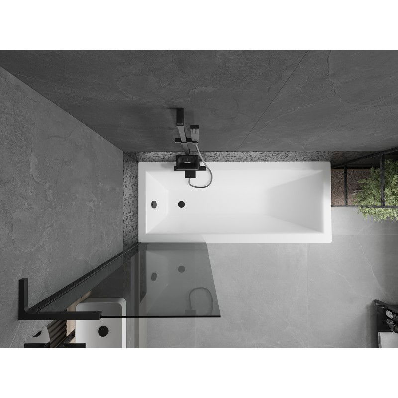 Mexen Next L vonios sienelė 1-durų 60 x 150 cm, grafitas, juodas - 895-060-000-03-40-70