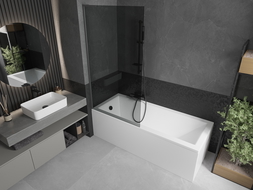 Mexen Next L vonios pertvaras 1-duris 90 x 150 cm, grafitas, gun metal - 895-090-000-03-40-95