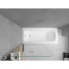 Mexen Vega stačiakampė vonia 150 x 70 cm su apdaila ir 2 dalių ekranu 100 cm, permatoma, chromas - 550115070X9010020100