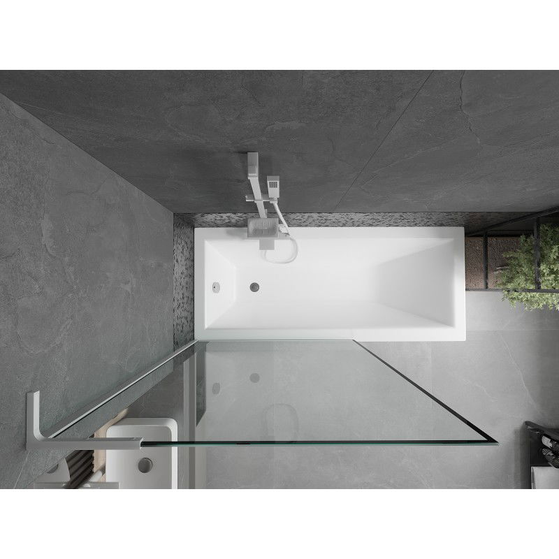 Mexen Next L vonios pertvara 1 sparno 100 x 150 cm, juodas rėmelis, baltas - 895-100-000-03-70-20