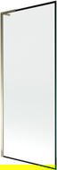 Mexen Next L vonios ekranas 1-durų 80 x 150 cm, juodas rėmas, auksinis - 895-080-000-03-70-50