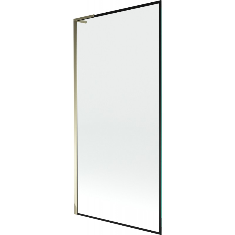 Mexen Next L vonios uždanga, 1-krypčių, 90 x 150 cm, juodas rėmas, auksinė - 895-090-000-03-70-50