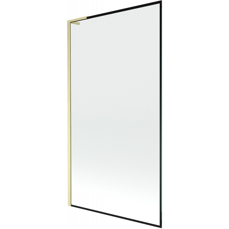 Mexen Next L vonios ekrano vieno sparno 100 x 150 cm, juodas rėmas, auksinis šepečiuotas - 895-100-000-03-70-55