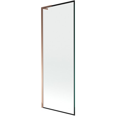 Mexen Next L vonios ekranas, 1 durų, 70 x 150 cm, juodas raštas, rožinis auksas - 895-070-000-03-70-60