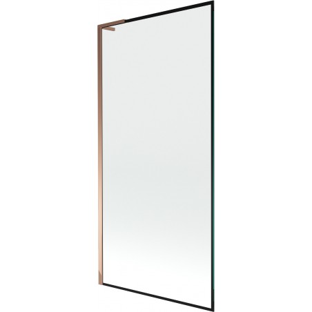 Mexen Next L vonios kambario ekranas su 1 durimis 90 x 150 cm, juodos spalvos raštas, rožinis auksas - 895-090-000-03-70-60