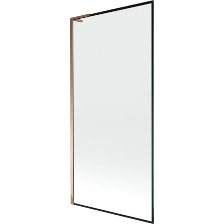 Mexen Next L vonios sienelė, vienos dalies, 90 x 150 cm, juodas rėmas, rožinis auksas - 895-090-000-03-70-60