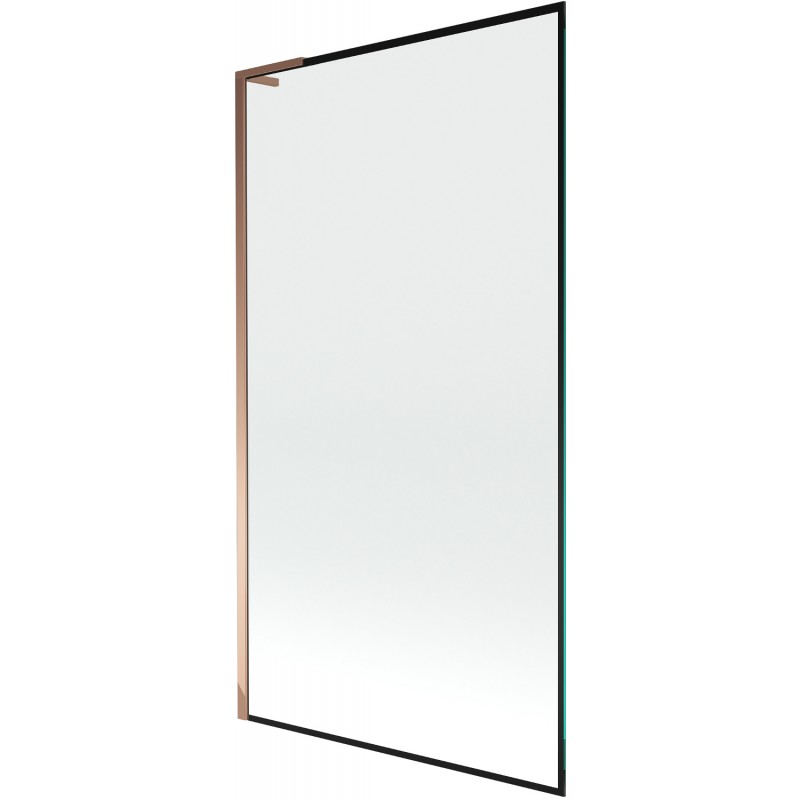 Mexen Next L vonios sienelė, 1-durų, 100 x 150 cm, juodas rėmas, rožinis auksas - 895-100-000-03-70-60