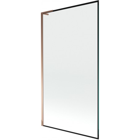 Mexen Next L vonios sienelė, 1-durų, 100 x 150 cm, juodas rėmas, rožinis auksas - 895-100-000-03-70-60