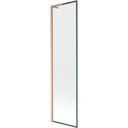 Mexen Next L viengubas vonios ekranas 50 x 150 cm, juodas rėmelis, šlifuotas varis - 895-050-000-03-70-65