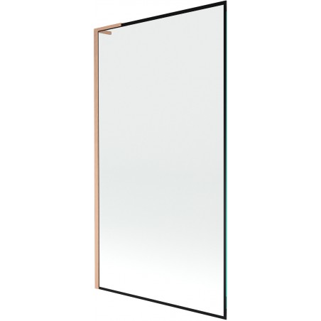 Mexen Next L vonios pertvara 1-duris 100 x 150 cm, juodas rėmelis, šlifuotas varis - 895-100-000-03-70-65