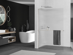 Mexen Kioto+ L dušo siena su Walk-in lentyna 90 x 200 cm, grūdintas, nerūdijančio plieno - 800-090-123-97-09