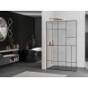 Mexen Kioto L Walk-in dušo užtvara 80 x 200 cm, juodas raštas, šlifuotas varis - 800-080-103-65-78