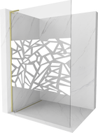 Mexen Kioto L dušo siena Walk-in 100 x 200 cm, baltas raštas, auksinė šveitimo - 800-100-103-55-85
