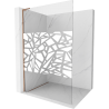 Mexen Kioto L dušo pertvara Walk-in 100 x 200 cm, baltas dizainas, rožinė auksinė - 800-100-103-60-85