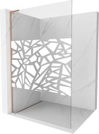 Mexen Kioto L Walk-in dušo siena 70 x 200 cm, balta spalva, šlifuota varis - 800-070-103-65-85