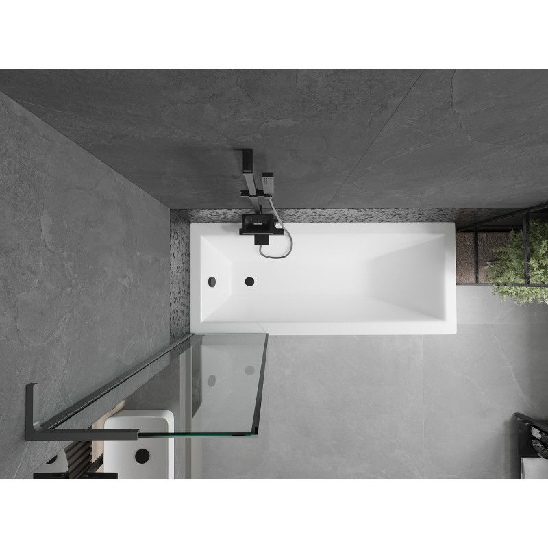 Mexen Next L vonios ekranas, vienos dalies 1-sparno, 50 x 150 cm, juodas rėmas, gun metal - 895-050-000-03-70-95