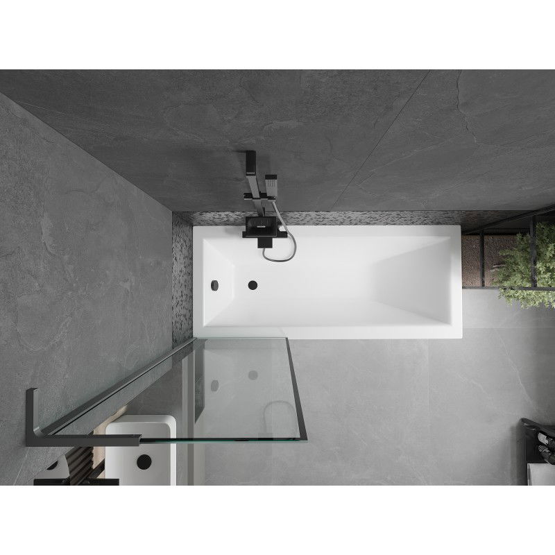 Mexen Next L vonios pertvara 1-duris 60 x 150 cm, juodas rėmas, gun metal - 895-060-000-03-70-95