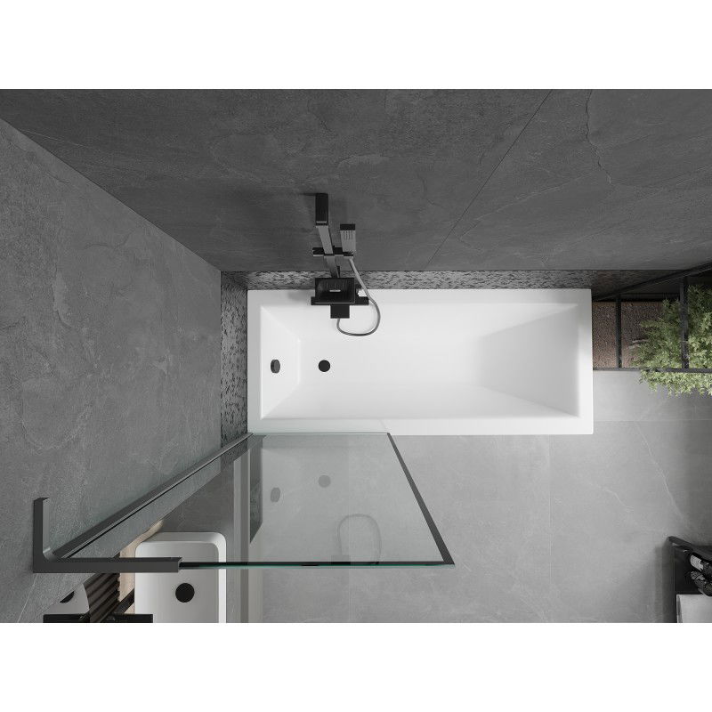 Mexen Next L vonios sienelė 1-duris 70 x 150 cm, juodas rėmas, gun metal - 895-070-000-03-70-95