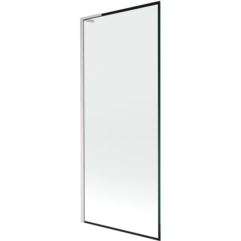 Mexen Next L vonios ekrano viengubos durys 80 x 150 cm, juodas rėmelis, šlifuotas nikelis - 895-080-000-03-70-97