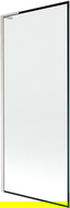 Mexen Next L vonios kambario pertvara, 1-durų, 80 x 150 cm, juodas rėmas, šlifuotas nikelis - 895-080-000-03-70-97