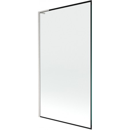 Mexen Next L vonios sienelė, 1-sparnas, 100 x 150 cm, juodas rėmelis, šlifuotas nikelis - 895-100-000-03-70-97