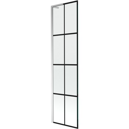 Mexen Next L vonios ekranas, 1 durų, 50 x 150 cm, juodas raštas, chromas - 895-050-000-03-77-01