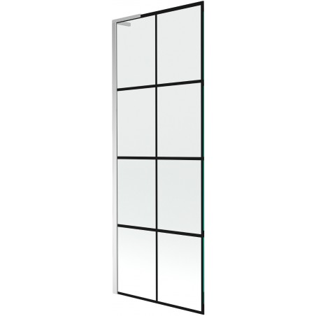 Mexen Next L vonios pertvara 1-duris 70 x 150 cm, juodas raštas, chromas - 895-070-000-03-77-01