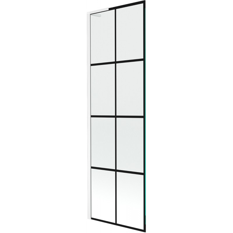 Mexen Next L vonios pertvara su vienu varčia 60 x 150 cm, juodas raštas, balta - 895-060-000-03-77-20