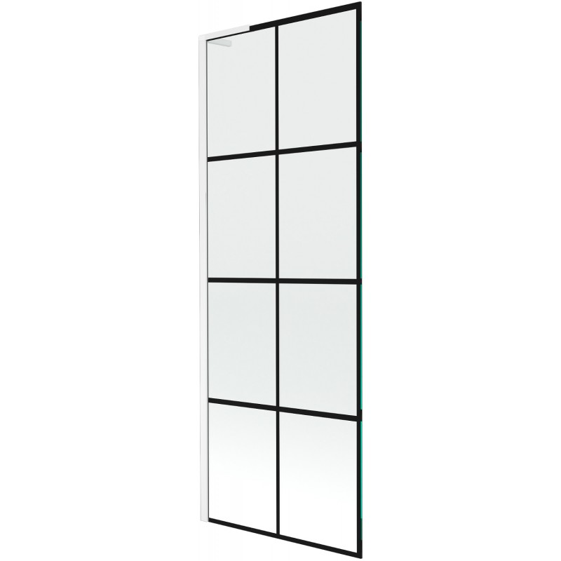 Mexen Next L vonios kambario pertvaras vienasparnis 70 x 150 cm, juodas raštas, baltas - 895-070-000-03-77-20