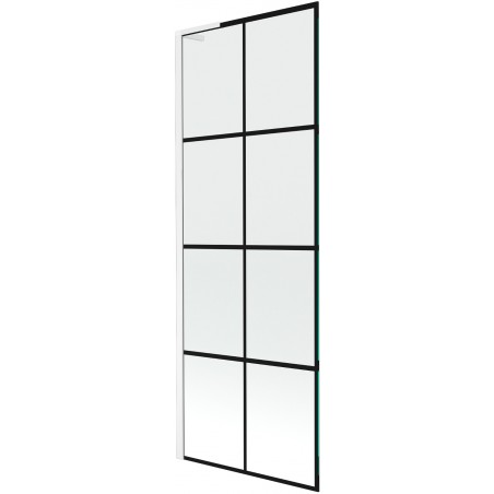 Mexen Next L vonios kambario pertvaras vienasparnis 70 x 150 cm, juodas raštas, baltas - 895-070-000-03-77-20