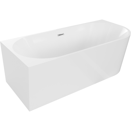 Mexen Mia laisvai stovinti kairioji kampinė vonia 150 x 75 cm, balta, chromo perpildymas - 52691507500L-01