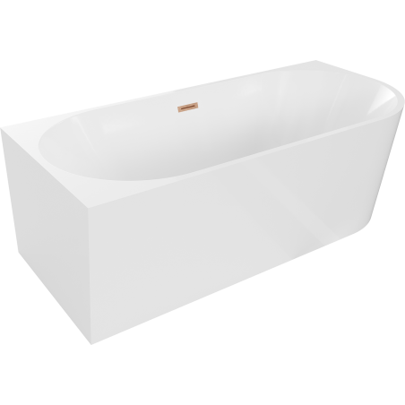 Mexen Mia laisvai pastatoma kampinė vonia kairė 150 x 75 cm, balta, šlifuota vario perpylimas - 52691507500L-65