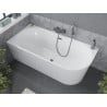 Mexen Mia laisvoji kampinė vonia 150 x 75 cm, balta, gun metal perpildymo - 52691507500L-95