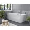 Mexen Mia laisvoji kampinė vonia 150 x 75 cm, balta, gun metal perpildymo - 52691507500L-95