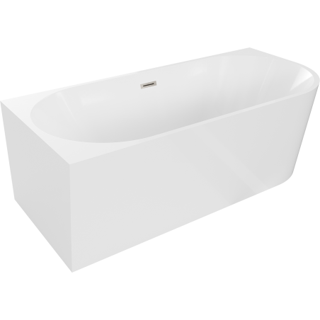 Mexen Mia laisva kampinė vonia kairė 150 x 75 cm, balta, šlifuotas nikelis - 52691507500L-97
