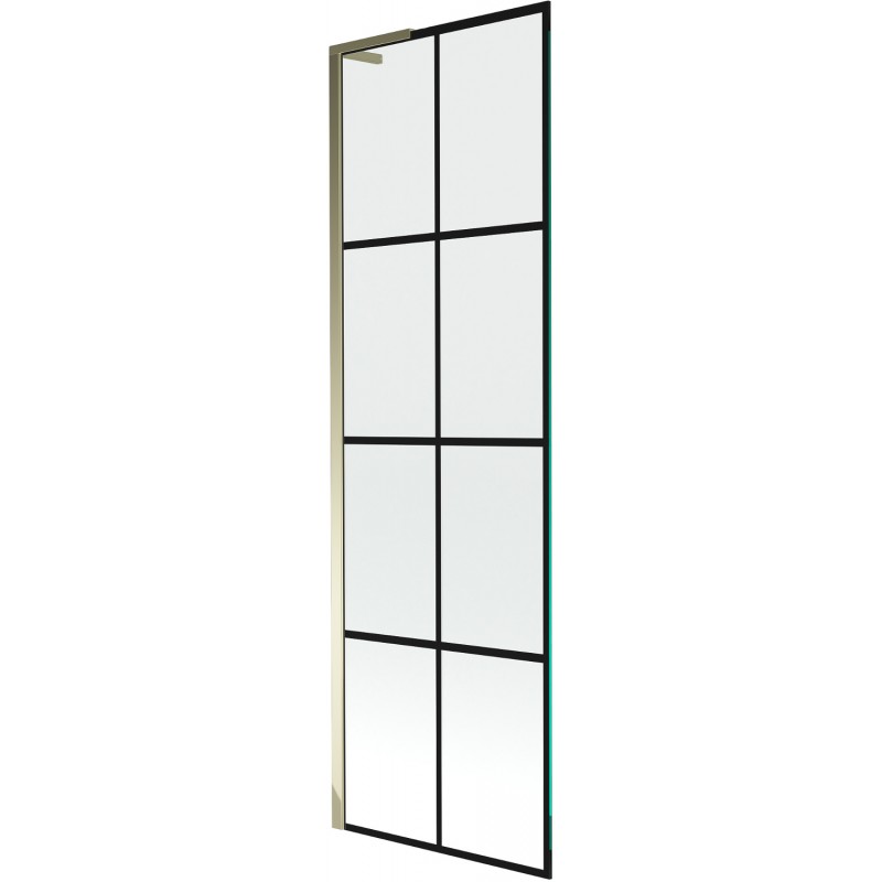 Mexen Next L vonios pertvara, 1-duru 60 x 150 cm, juodas raštas, auksinis - 895-060-000-03-77-50