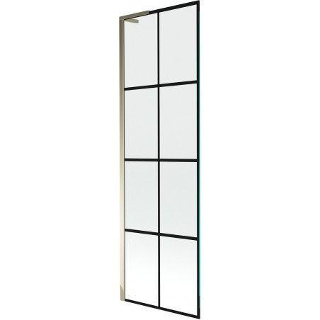 Mexen Next L vonios pertvara, 1-duru 60 x 150 cm, juodas raštas, auksinis - 895-060-000-03-77-50