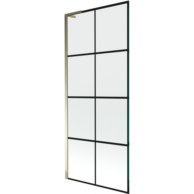 Mexen Next L vonios pertvara 1-durų 80 x 150 cm, juodas tinklelis, auksinis - 895-080-000-03-77-50