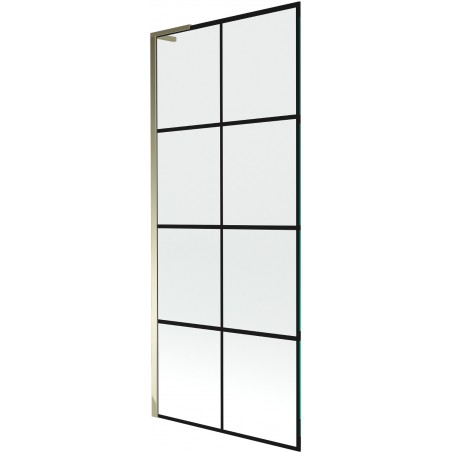 Mexen Next L vonios pertvara 1-durų 80 x 150 cm, juodas tinklelis, auksinis - 895-080-000-03-77-50