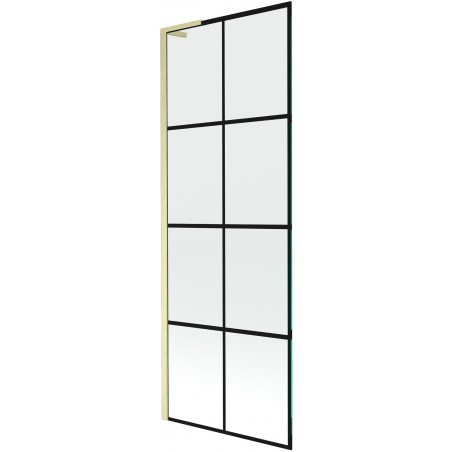Mexen Next L vonios ekranas 1-durys 70 x 150 cm, juodas raštas, aukso šlifuotas - 895-070-000-03-77-55