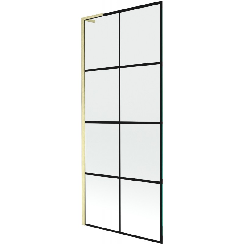 Mexen Next L vonios stacionari pertvara, 1-duris 80 x 150 cm, juodas tinklelis, auksinė šlifuota - 895-080-000-03-77-55