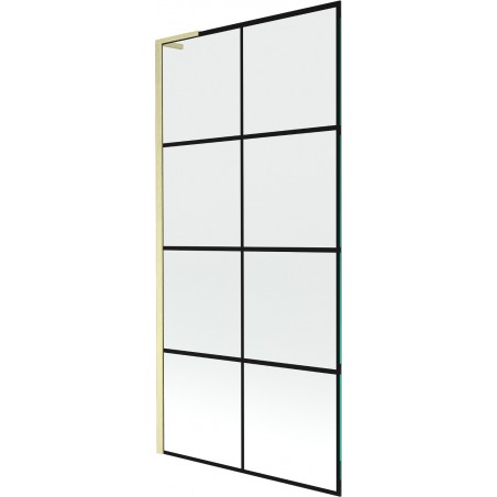 Mexen Next L vonios pertvara, 1 durys 90 x 150 cm, juodas raštas, auksinis šlifuotas - 895-090-000-03-77-55