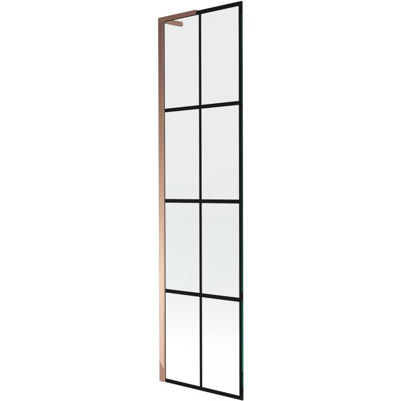 Mexen Next L vonios pertvaras, vienos dalies, 50 x 150 cm, juodas raštas, rožinis auksas - 895-050-000-03-77-60