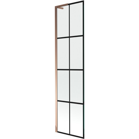 Mexen Next L vonios pertvaras, vienos dalies, 50 x 150 cm, juodas raštas, rožinis auksas - 895-050-000-03-77-60