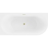 Mexen Mia laisvai stovinti kampinė vonia kairė 150 x 75 cm, balta/juoda, šlifuotas auksas - 52691507575L-55