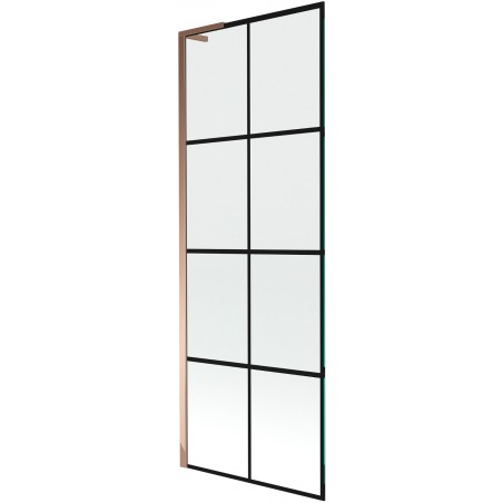 Mexen Next L vonios ekrano vienasparnis 70 x 150 cm, juodas raštas, rožinis auksas - 895-070-000-03-77-60