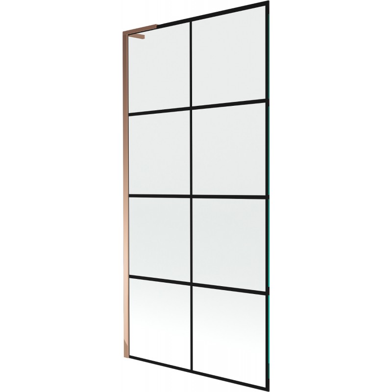 Mexen Next L vonios užuolaida 1 dalies, 90 x 150 cm, juodas raštas, rožinis auksas - 895-090-000-03-77-60