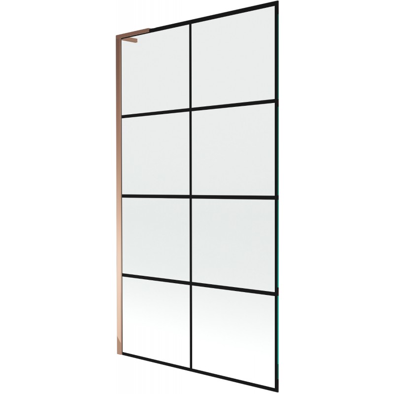 Mexen Next L vonios pertvara vienos dalies 100 x 150 cm, juodas raštas, rožinis auksas - 895-100-000-03-77-60
