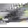 Mexen Mia vonios kambarys laisvai stovintis kampas dešinė 150 x 75 cm, balta, juoda perpildymo - 52691507500P-70