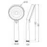 Mexen R-75 3 funkcijų rankinis dušas, Chromo/Balta - 79575-02